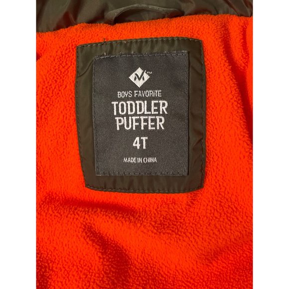 Members Mark Size 4T Toddler Cozy Boys Puffer Snow Jacket Army Green Orange Ski - Picture 10 of 13